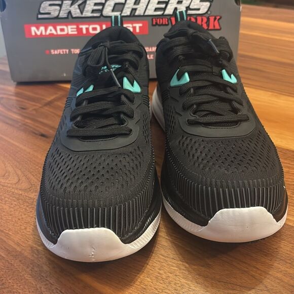 SKECHERS Work Jevion Safety Comp Toe Men's Shoes Black Blue 11.5 - Picture 3 of 13